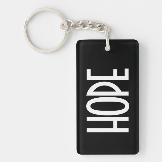 Your Name, Word or Initials Bold Back & White Keychain (Front)