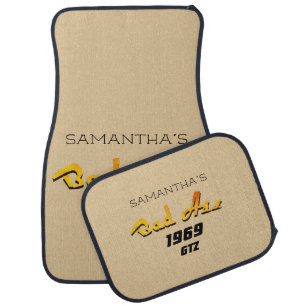 Your Name Year Model Bad A Beige Color Car Floor Mat