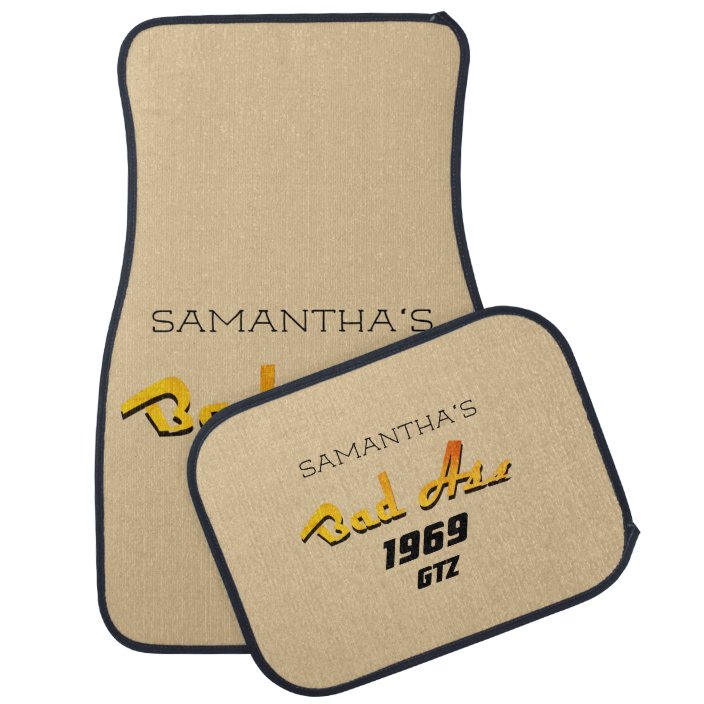 Your Name Year Model Bad A Beige Color Car Floor Mat Zazzle Com