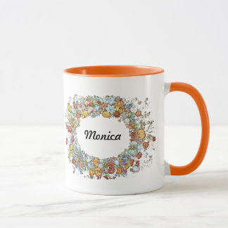 Your Names in 2 Flower Wreaths Mug