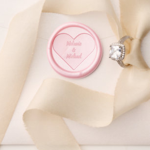 Your Names In Heart Wedding Wax Seal Stamp Example
