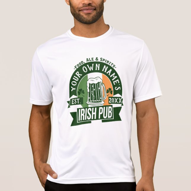 Your Name's Irish Pub Personalized St Patricks Day T-Shirt (Front)