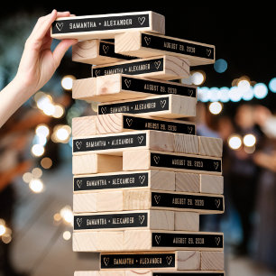 Your Names on Wedding Topple Tower