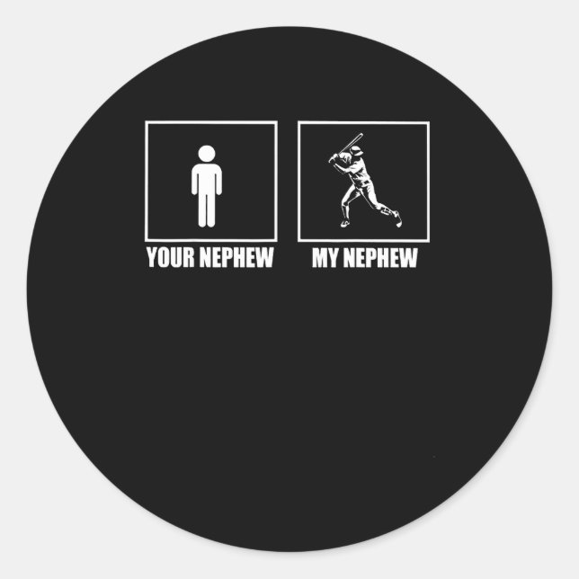 Your Nephew My New Phew Baseball  Classic Round Sticker (Front)