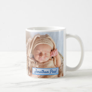 Your New Baby Boy Photos Personalized Custom Text Coffee Mug