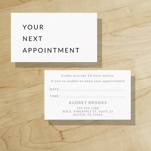 Your Next Appointment  Black  Gray  Minimal