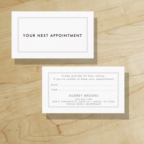 Your Next Appointment  Grey Frame  Modern