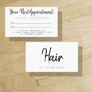 Your Next Appointment Reminder Hair Stylist Card