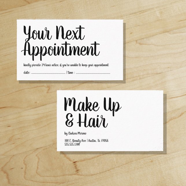 Your Next Appointment - Reminder - Trendy Script ("Everyday is abundantly beautiful." 
Sincerely Best Wishes from Lucky Design World)