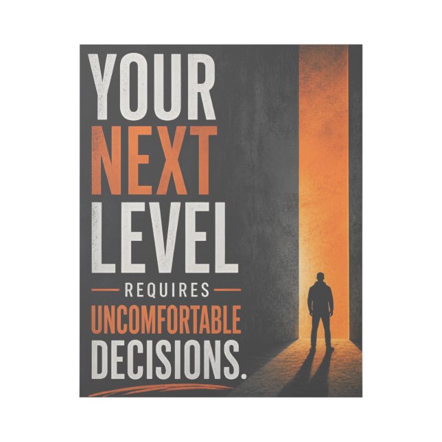Your Next Level Requires Uncomfortable Decisions Gallery Wrap (Front)