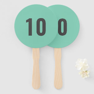 Your Number Mint Green Event Score Paddle Hand Fan