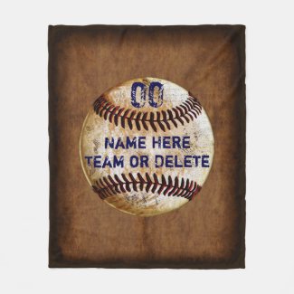Your Number, Team, Player's Name Baseball Blanket