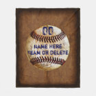 Your Number, Team, Player's Name Baseball Blanket