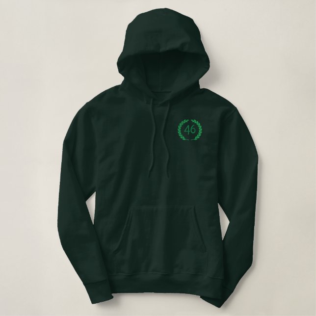 Your Number Year Age Laurels Embroidery Embroidered Hoodie (Design Front)