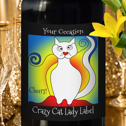 Your Occasion Crazy Cat Lady Wine Label