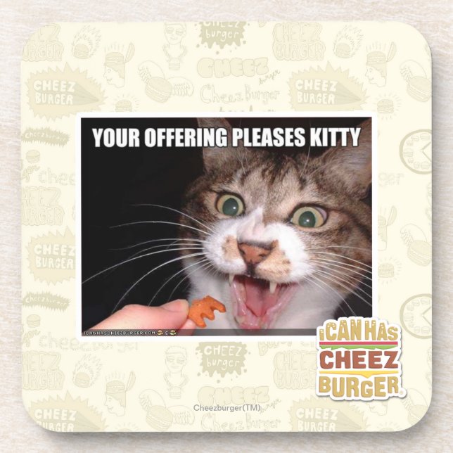 Your Offering Pleases Kitty Drink Coaster (Front)