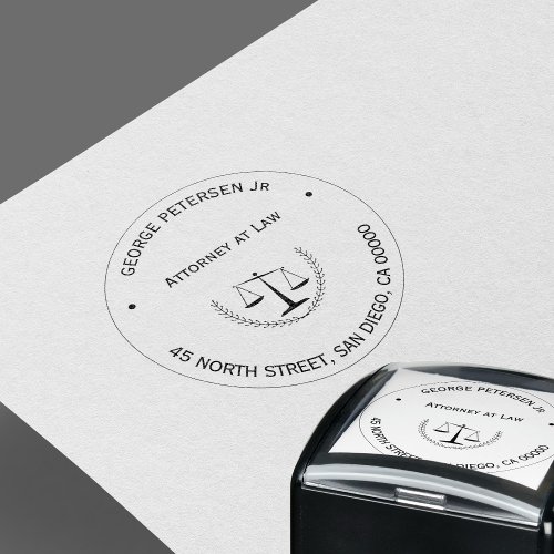 Your office logo  Lawyer scales of justice Self_inking Stamp