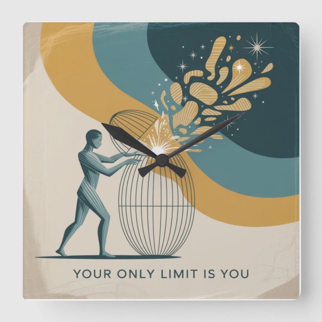 Your Only Limit Is You Square Wall Clock (Front)