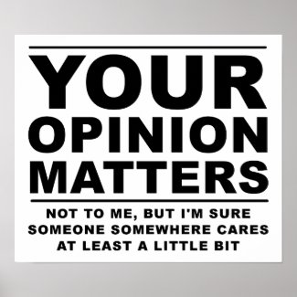 Your Opinion (Doesn't) Matter Funny Poster