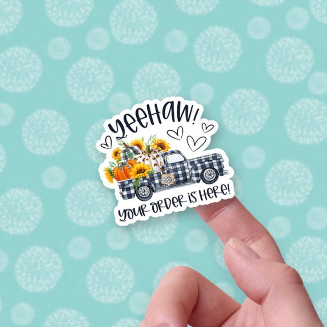 Your Order Is Here Fall Pumpkins Truck Business Sticker (Creator Uploaded)