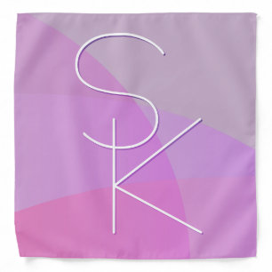 Your Overlapping Initials Modern Pink Geometric Bandana
