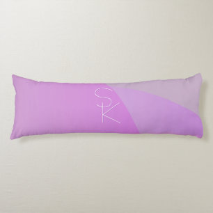 Your Overlapping Initials   Modern Pink Geometric Body Pillow
