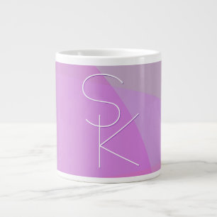 Your Overlapping Initials Modern Pink Geometric Giant Coffee Mug