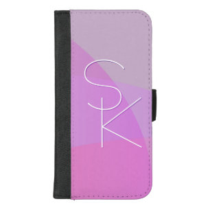 Your Overlapping Initials Modern Pink Geometric iPhone 8/7 Plus Wallet Case