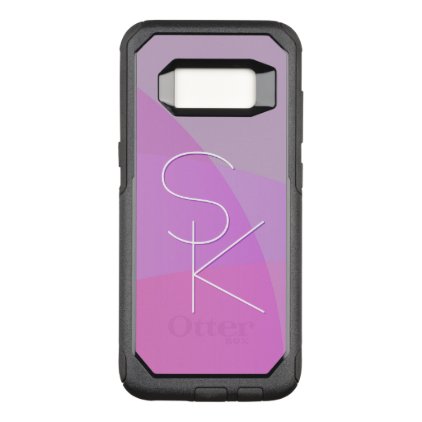 Your Overlapping Initials | Modern Pink Geometric OtterBox Commuter Samsung Galaxy S8 Case
