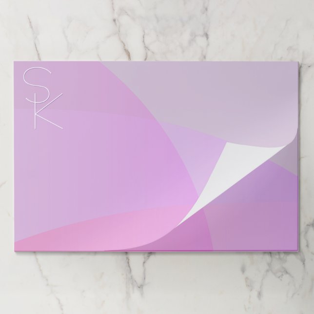 Your Overlapping Initials | Modern Pink Geometric Paper Pad (Folded)
