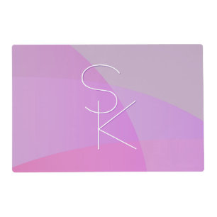 Your Overlapping Initials Modern Pink Geometric Placemat