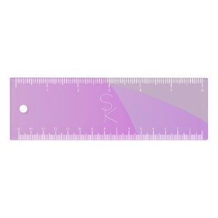 Your Overlapping Initials   Modern Pink Geometric Ruler