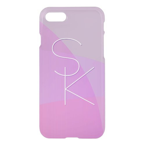 Your Overlapping Initials  Modern Pink Geometric iPhone SE87 Case