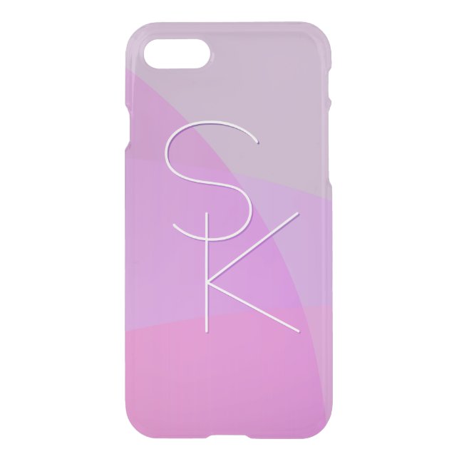 Your Overlapping Initials | Modern Pink Geometric Uncommon iPhone Case (Back)