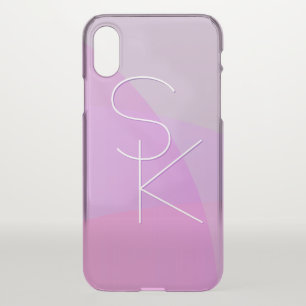 Your Overlapping Initials   Modern Pink Geometric iPhone X Case