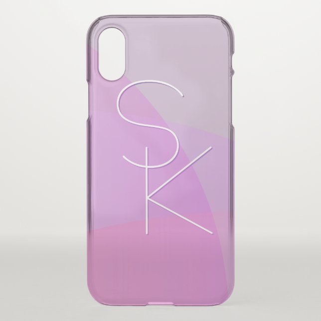 Your Overlapping Initials | Modern Pink Geometric Uncommon iPhone Case (Back)