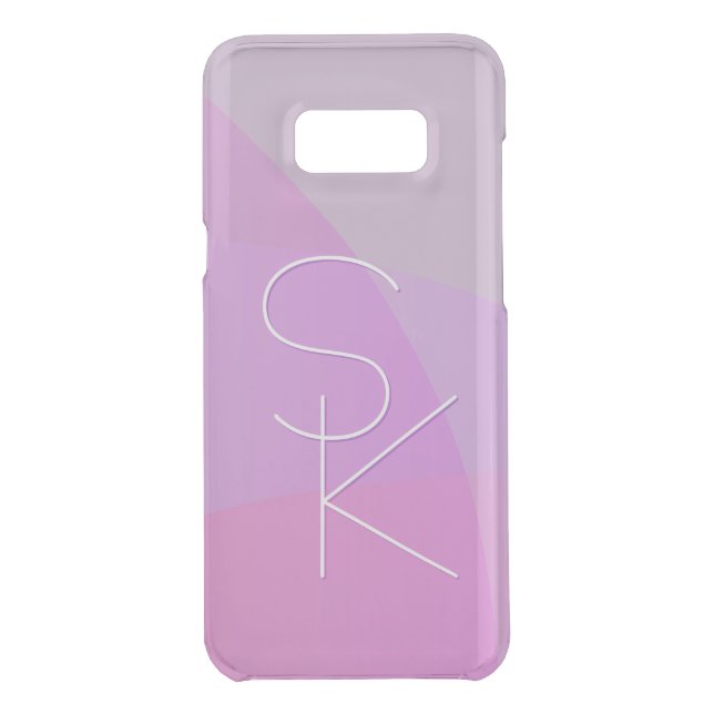 Your Overlapping Initials | Modern Pink Geometric Uncommon Samsung Galaxy Case (Back)