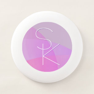 Your Overlapping Initials Modern Pink Geometric Wham-O Frisbee