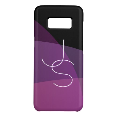 Your Overlapping Initials  Modern Purple  Pink Case_Mate Samsung Galaxy S8 Case