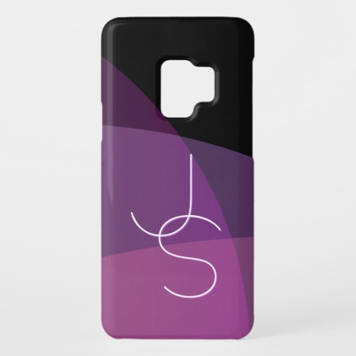 Your Overlapping Initials  Modern Purple  Pink Case_Mate Samsung Galaxy S9 Case