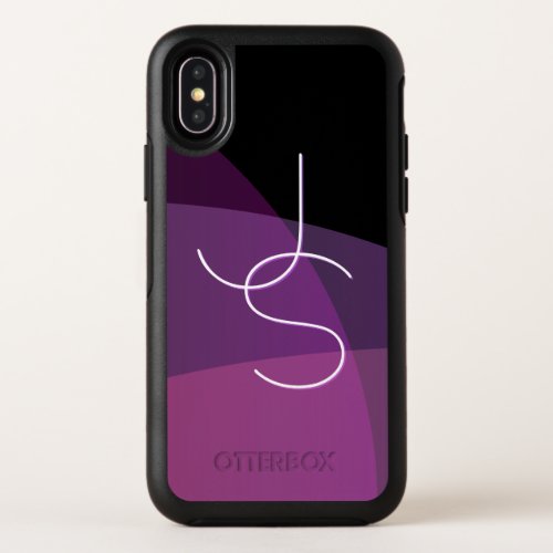 Your Overlapping Initials  Modern Purple  Pink OtterBox Symmetry iPhone X Case