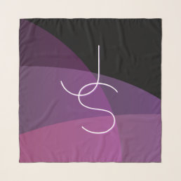 Your Overlapping Initials | Modern Purple &amp; Pink Scarf