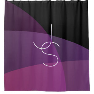 Your Overlapping Initials Modern Purple & Pink Shower Curtain
