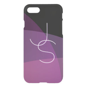 Your Overlapping Initials   Modern Purple & Pink iPhone SE/8/7 Case