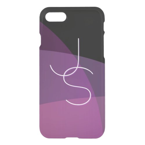 Your Overlapping Initials  Modern Purple  Pink iPhone SE87 Case