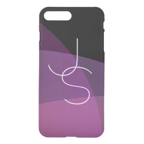 Your Overlapping Initials  Modern Purple  Pink iPhone 8 Plus7 Plus Case