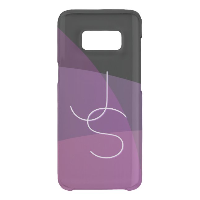 Your Overlapping Initials | Modern Purple & Pink Uncommon Samsung Galaxy Case (Back)
