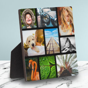 Your Own 9 Photo Collage Framed Black Plaque
