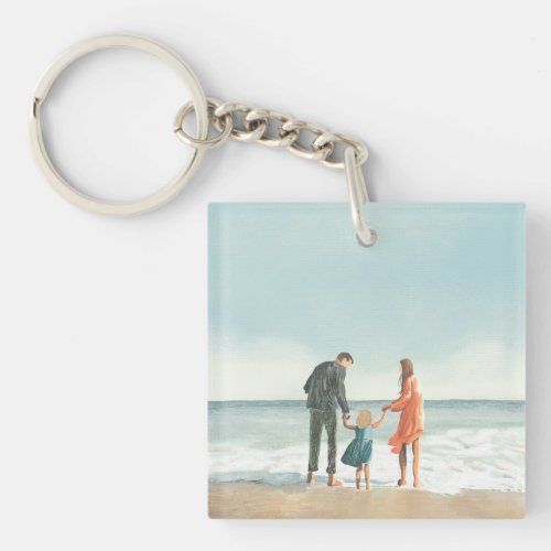 Your Own Artwork  Upload Your Painting Drawing Keychain