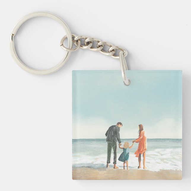Your Own Artwork | Upload Your Painting Drawing Keychain (Front)